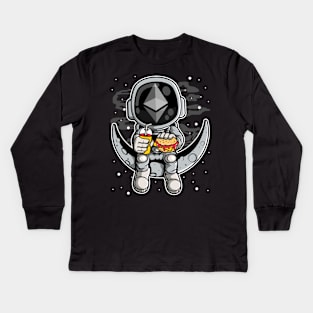 Astronaut Fastfood Ethereum Crypto ETH Coin To The Moon Crypto Token Cryptocurrency Wallet Birthday Gift For Men Women Kids Kids Long Sleeve T-Shirt